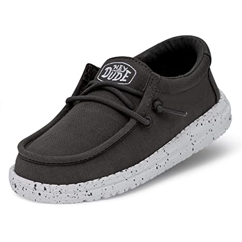 Hey Dude Jungen Wally Youth Slub Canvas Moccasin, Dunkelgrau, 30 EU von Hey Dude