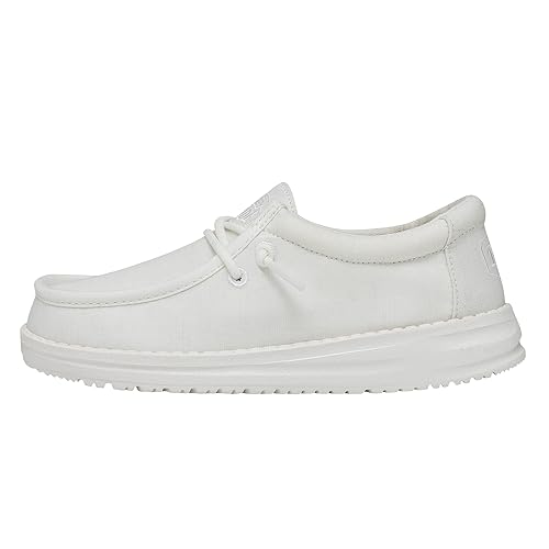 Hey Dude Jungen Wally Youth Slub Canvas Moccasin, Weiß, 30 EU von Hey Dude