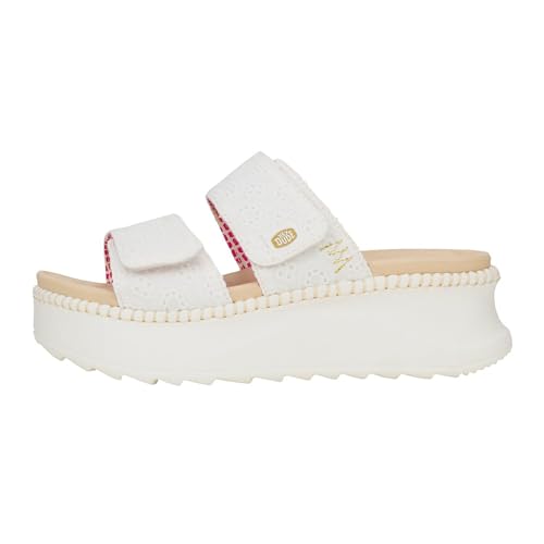 Hey Dude Shoes Delray Slide Eyelet 43203.100 Sandalo con zeppa a due fasce in tessuto Bianco 39 Hey Dude Shoes Delray Slide Eyelet 43203.100 Sandalo con zeppa a due fasce in tessuto Bianco 39 von Hey Dude