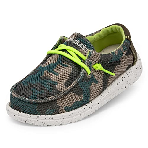 Hey Dude Wally Youth Sox - Schuhe für Jungen - Farbe Taupe Camo - Freizeitschuhe im Mokassin-Stil - Größe 32 von Hey Dude