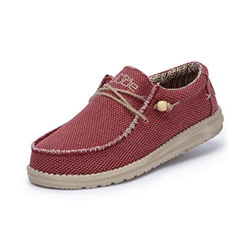 Hey Dude Wally Braided - Herren Schuhe - Pompeian Red - Komfort und Leichtigkeit - Ergonomische Memory-Foam-Sohle - Hausschuhe Herren - Design Italien und Kalifornien Größe EU 40 von Hey Dude