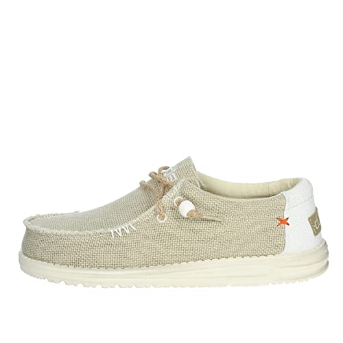 Hey Dude Wally Braided - Mokassins und Hausschuhe für Herren, Komfort und Leichtigkeit, Beige/Weiß (Offwhite), 45 EU von Hey Dude