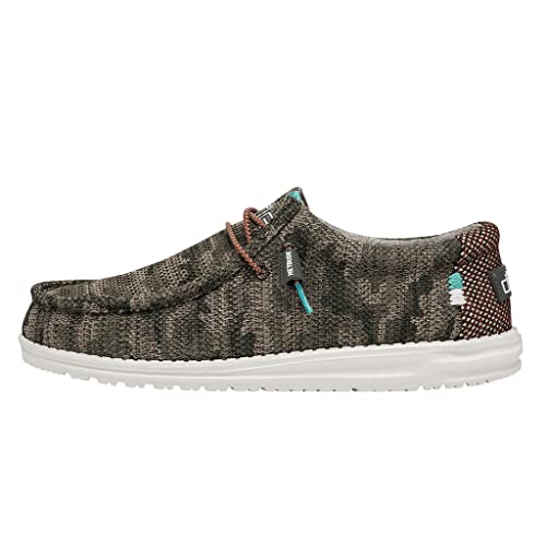 Hey Dude Wally Sox Herrenschuhe, bequem und leicht, Herren-Schnürhalbschuhe, mehrere Farben, Camo Olivine, 47 EU von Hey Dude