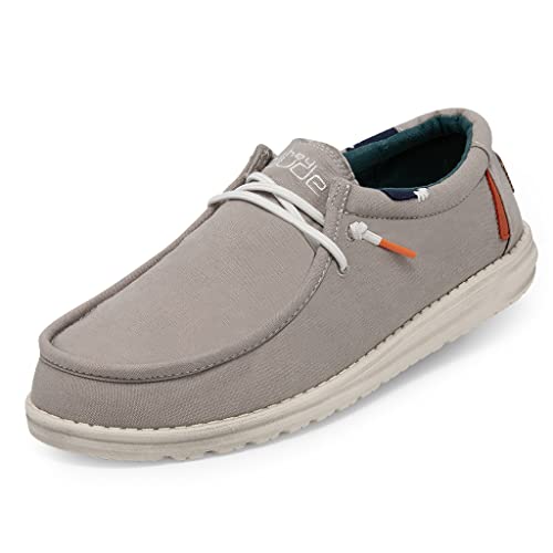 Hey Dude Wally Washed - Herrenschuhe - Farbe Smoke Grey - Freizeitschuhe im Mokassin-Stil - Größe 42 von Hey Dude