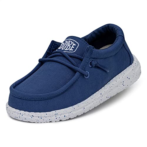 Hey Dude Wally Youth Slub Canvas Moc Toe Shoes, True Blue, 30 EU von Hey Dude