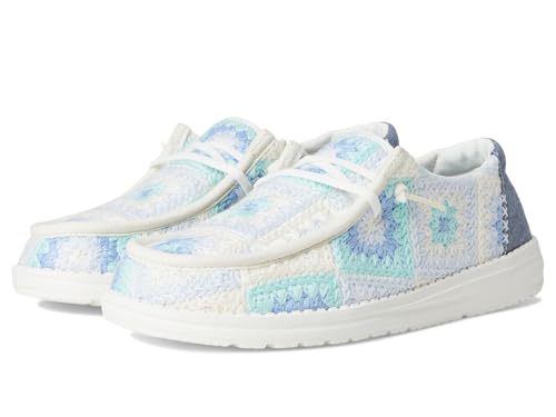 HEYDUDE Wendy Cottage Häkel-Loafer für Damen, Bay Blue/Multi, 38 EU von HEYDUDE