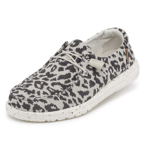 Hey Dude Wendy - Damenschuhe - Farbe Woven Cheetah Grey - Freizeitschuhe im Mokassin-Stil - Größe 38 von Hey Dude