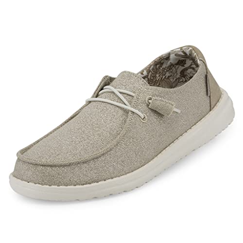 Hey Dude Wendy - Damenschuhe - Farbe Stretch Sparkling Beige - Freizeitschuhe im Mokassin-Stil - Größe 37 von Hey Dude