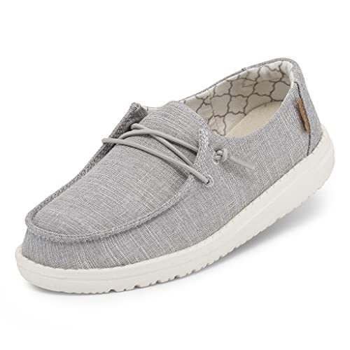 Hey Dude Wendy Youth Linen - Schuhe für Mädchen - Farbe Linen Grey - Freizeitschuhe im Mokassin-Stil - Größe 30 von Hey Dude