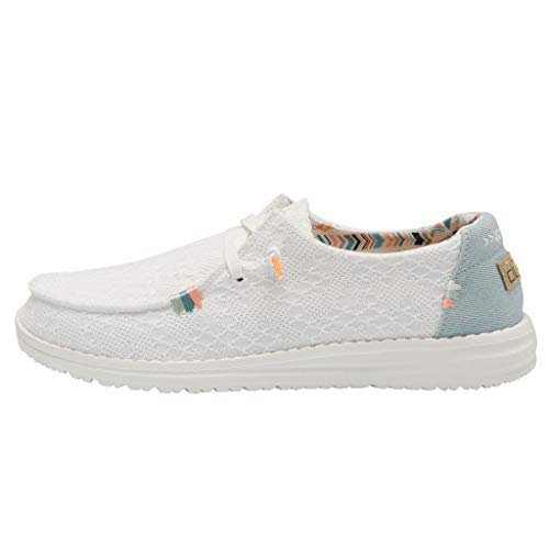 Hey Dude Wendy Schuhe Damen - Boho White Crochet - Komfort und Leichtigkeit - Ergonomische Memory Foam-Sohle - Hausschuhe Damen - Damenschuhe Entworfen in Italien und Kalifornien Größe EU 36 von Hey Dude