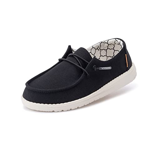 Hey Dude Wendy Youth Linen - Schuhe für Mädchen - Farbe Linen Black - Freizeitschuhe im Mokassin-Stil - Größe 33 von Hey Dude