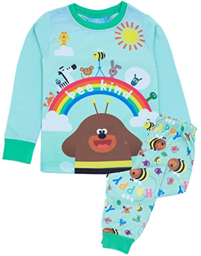Hey Duggee Blauer Langarm-Pyjama für Mädchen | Charakter-Lounge-Hose und T-Shirt-PJ-Set | Bienenart | Kinderkleidung Pyjamas Pyjama Loungewear Nachtwäsche | Gemütliche Geschenkartikel von Hey Duggee