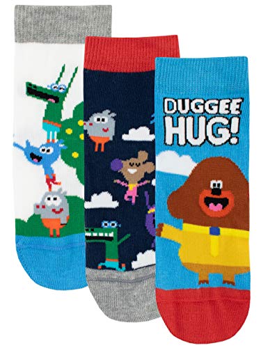 Hey Duggee Cotton Blend Socken mit Eichhörnchen Club Kumpels Norrie, Tag und Happy Pack von 3 für Unisex-Kinder Junior Größe 9-12 / 27-30 cm Mehrfarbig von Hey Duggee