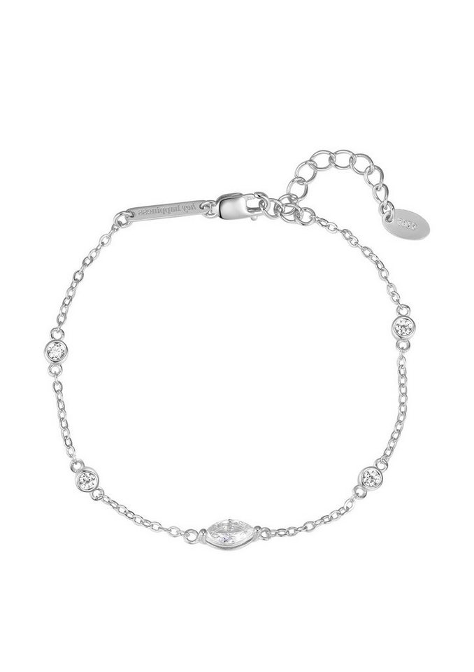 Hey Happiness Charm-Armband Silber Zirkonia 18K Vergoldet, Damen Armkette Kristalle, zur Auswahl, Armband Silber 925 hängend, Brautschmuck von Hey Happiness