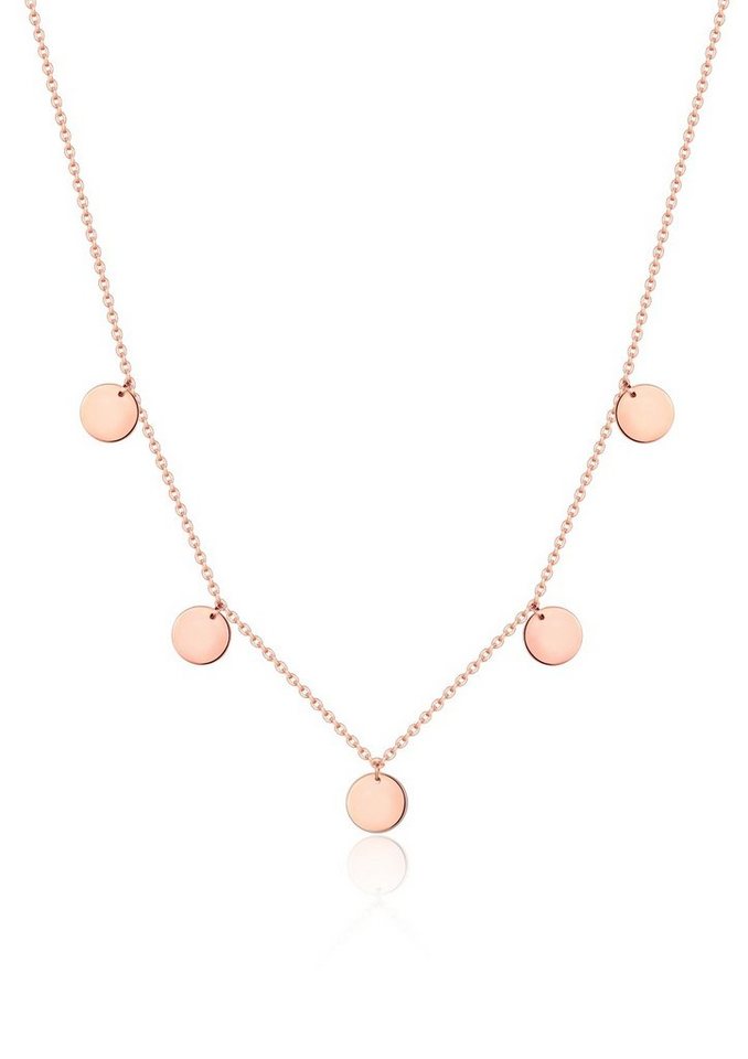 Hey Happiness Charm-Kette Damen Choker Kette Plättchen hängend, 18K Gold Roségold, Edelstahl Kette Geo Disk Anhänger, wasserfest von Hey Happiness