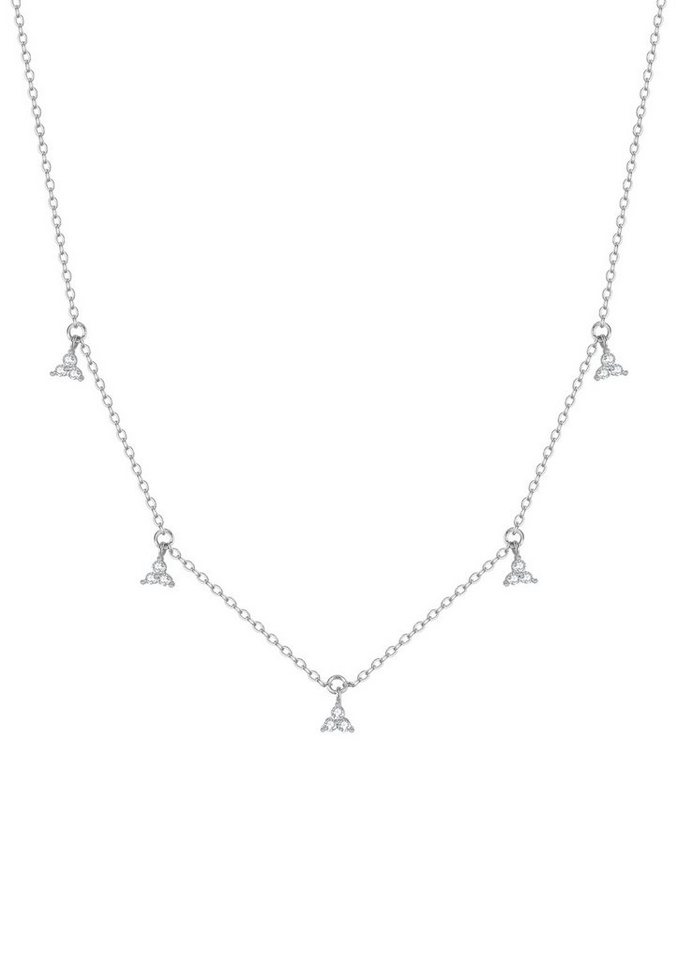 Hey Happiness Collierkettchen Kette Damen Silber 925, Kette Dreieck Kristalle, Silber Halskette Zirkon Vergoldet 18K, Brautschmuck von Hey Happiness