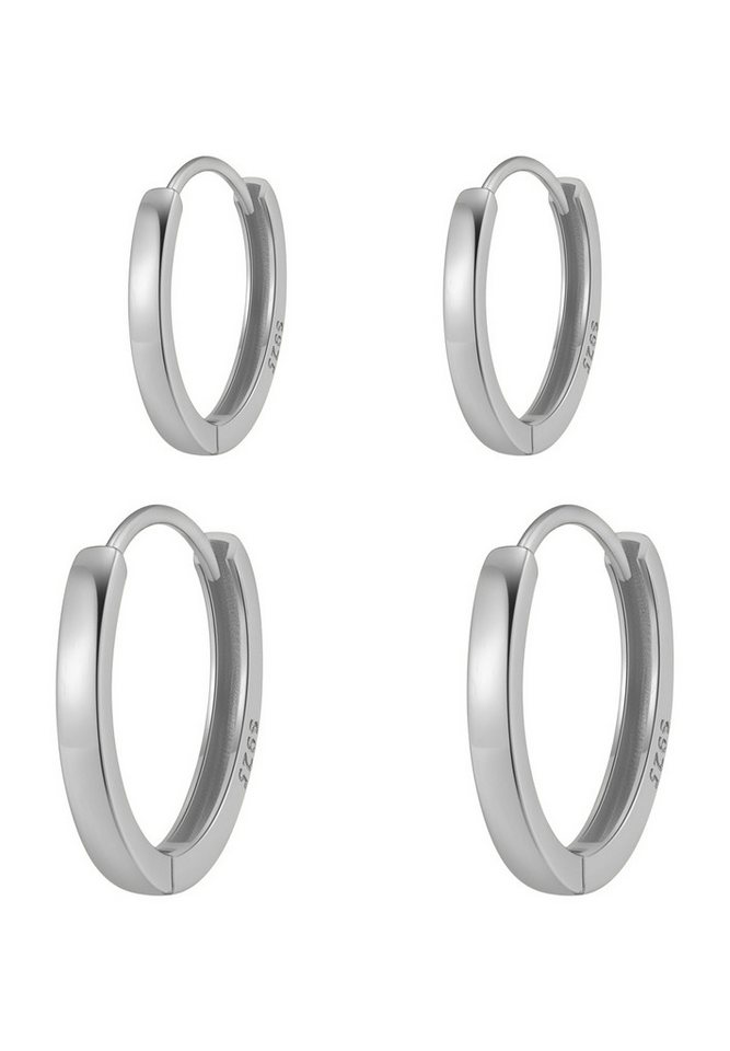 Hey Happiness Creolen-Set Multipack, 925er Silber 18K vergoldet, Stacking 4er Damen Ohrring Set, Klein Mittel Klappcreolen von Hey Happiness