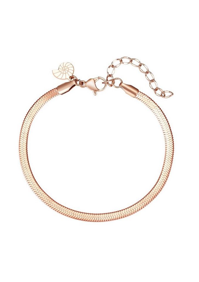 Hey Happiness Edelstahlarmband Snake, klassisches Schlangenkettchen, Vergoldetes Schlangenarmband für Damen, wasserfest von Hey Happiness