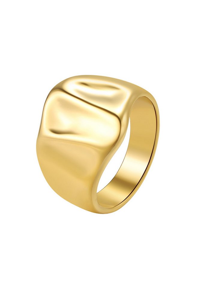 Hey Happiness Fingerring Chunky Dome, Breiter Ring Grob, Strukturierter Stapelring Damen, wasserfest von Hey Happiness