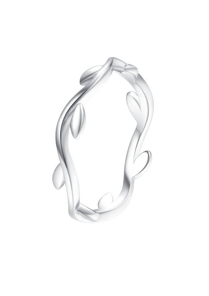 Hey Happiness Fingerring Blatt Wickelring, Verlobungsring 18K vergoldet, Ring Damen Silber 925 schmal, Größe 52 54 57, Geschenkidee von Hey Happiness