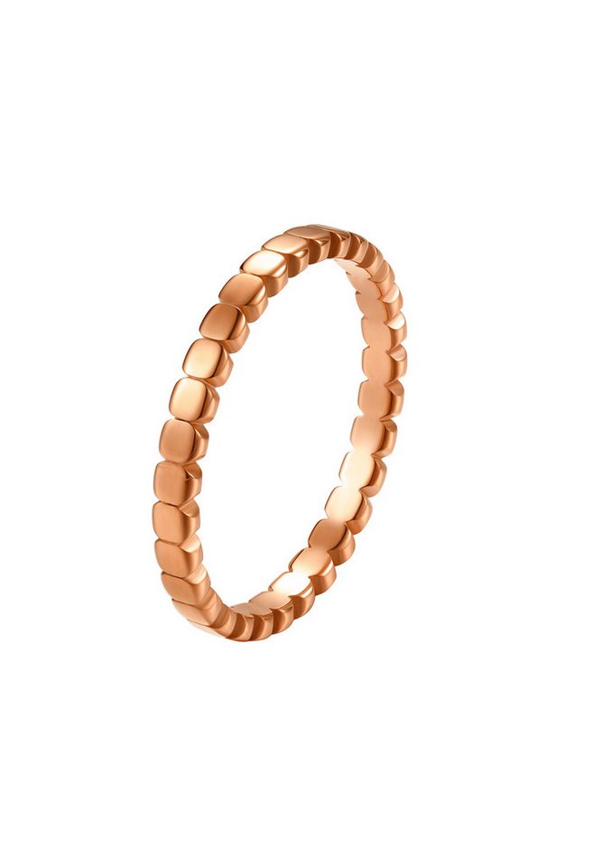 Hey Happiness Fingerring Mini Rechtecke, Stapelring, Basic Band Ring aus Edelstahl, 18K Vergoldet von Hey Happiness
