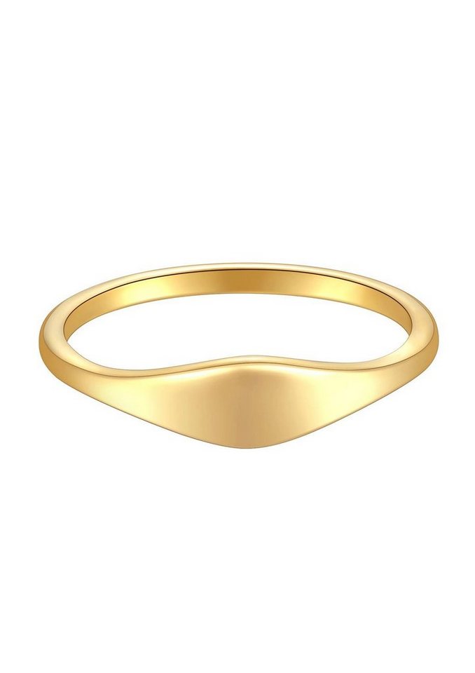 Hey Happiness Fingerring Basic 18K Vergoldet, Bandring Edelstahl Damen, wasserfest von Hey Happiness