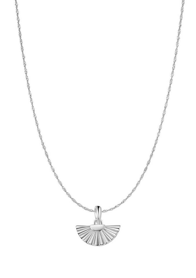 Hey Happiness Freundschaftskette Kette Damen Silber 925 Vergoldet 18K, Anhänger Fächer hängend, Silber Kette Halbkreis Fan Charm, Talisman von Hey Happiness