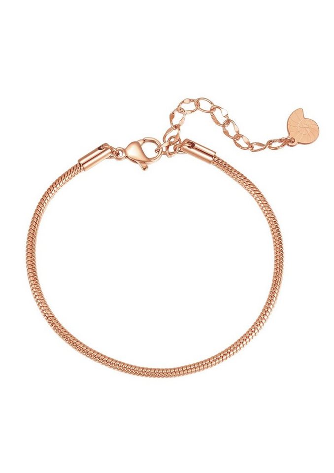 Hey Happiness Gliederarmband Schlangenkette Armband Snake, Roségold vergoldet, Schlangenarmband Damen, Edelstahl Armkette wasserfest von Hey Happiness