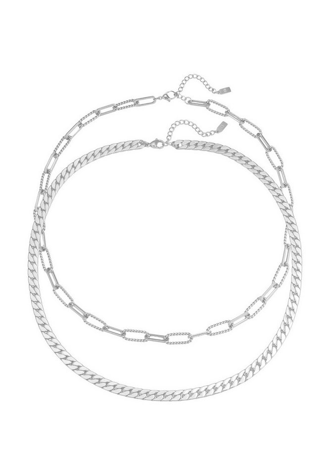 Hey Happiness Gliederketten-Set Chunky Paperclip & Panzerkette, Wasserfestes Ketten-Set Damen, vergoldet Hey Happiness Gliederketten-Set Chunky Paperclip & Panzerkette, Wasserfestes Ketten-Set Damen, vergoldet von Hey Happiness