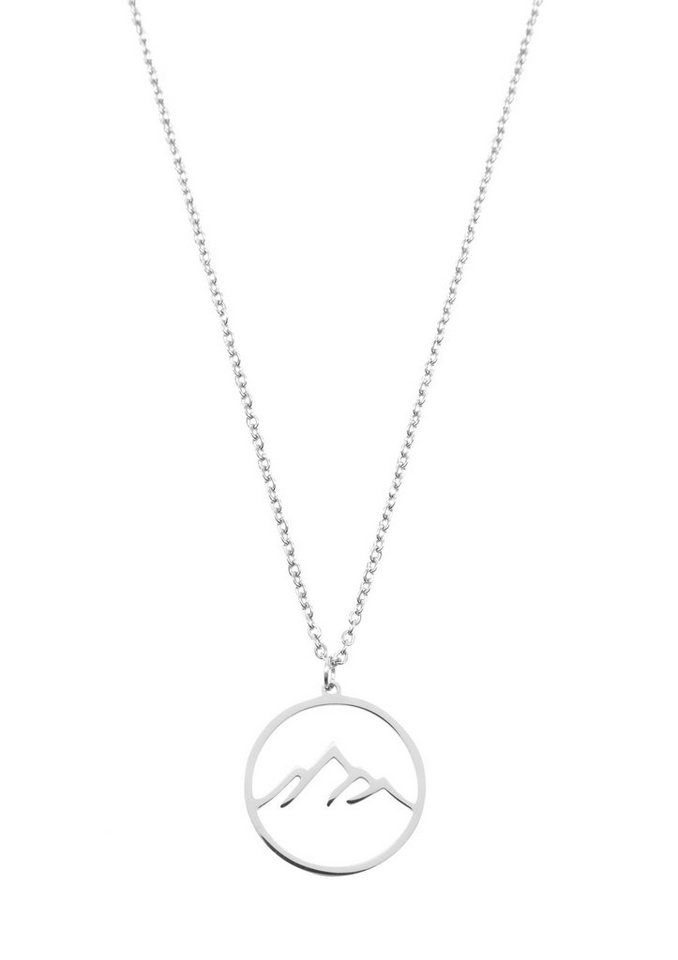 Hey Happiness Kette mit Anhänger Berg, Damen Halskette 18K Roségold vergoldet, Edelstahl Kette Gebirge Charm, wasserfest von Hey Happiness