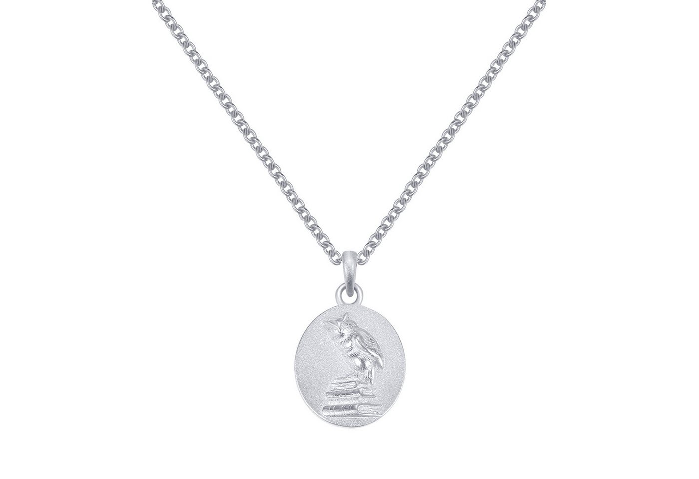 Hey Happiness Kette mit Anhänger Platte 'Weiser', Halskette Silber 925 mit Bedeutung, 18K Gold, Filigrane Damenkette Anhänger Geo Eule, Symbolkette von Hey Happiness