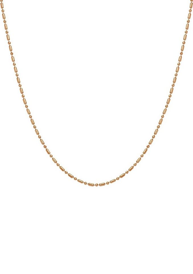 Hey Happiness Kette ohne Anhänger Damen Kugel Stab, Viereck Perlenkette 18K Roségold Vergoldet, Basic Edelstahl Erbskette Layer Look, wasserfest von Hey Happiness