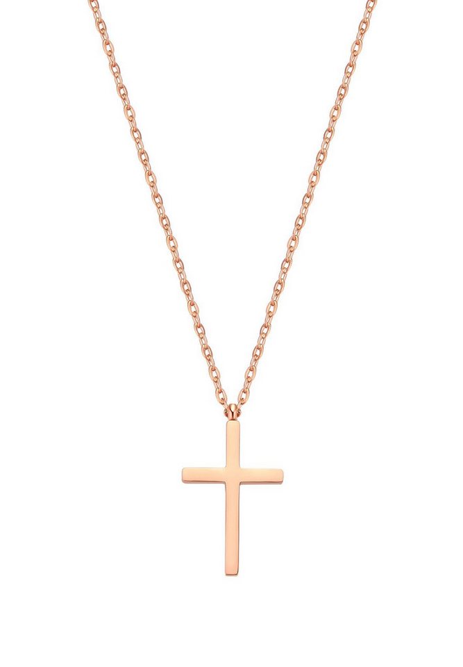 Hey Happiness Kreuzkette mit Anhänger Kreuz, wasserfest, Elegante Damen Halskette in 2 Längen, vergoldet von Hey Happiness