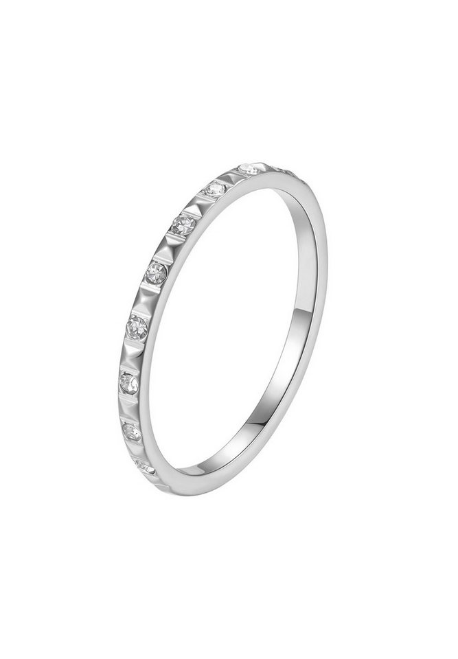 Hey Happiness Memoirering Pyramiden und Edelsteine, Eleganter Edelstahlring Geo Form, Must-have von Hey Happiness