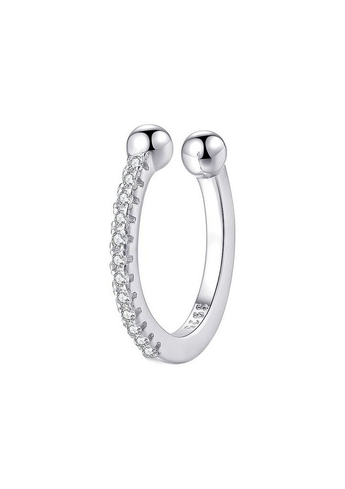 Hey Happiness Ohrklemme Basic Single Ear Cuff Zirkonia offen, Fake Ohrring Silber, Ohrring 925 Silber Damen Kristalle 18K Vergoldet ohne Loch von Hey Happiness