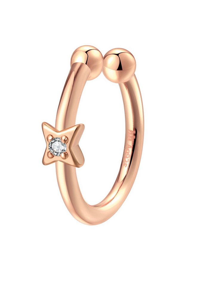 Hey Happiness Ohrklemme Mond, Stern Ear Cuff, mit Zirkonia, Ohrring ohne Loch, Ohr-Cuff mit Stern / Mond aus 925 Silber von Hey Happiness