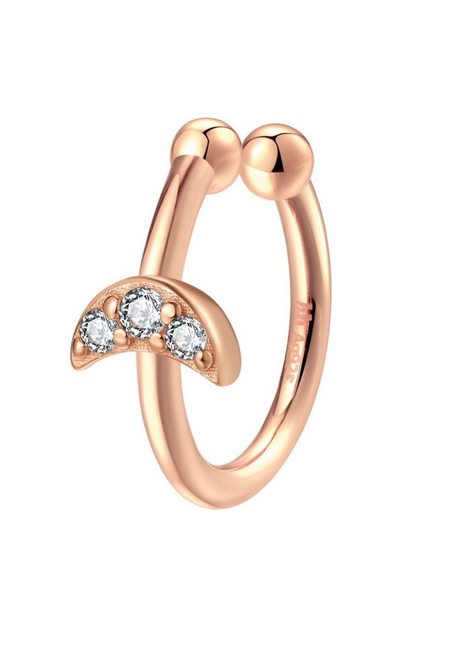 Hey Happiness Ohrklemme Mond, Stern Ear Cuff, mit Zirkonia, Ohrring ohne Loch, Ohr-Cuff mit Stern / Mond aus 925 Silber von Hey Happiness