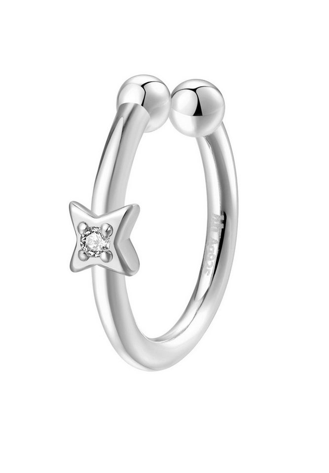 Hey Happiness Ohrklemme Mond, Stern Ear Cuff, mit Zirkonia, Ohrring ohne Loch, Ohr-Cuff mit Stern / Mond aus 925 Silber von Hey Happiness