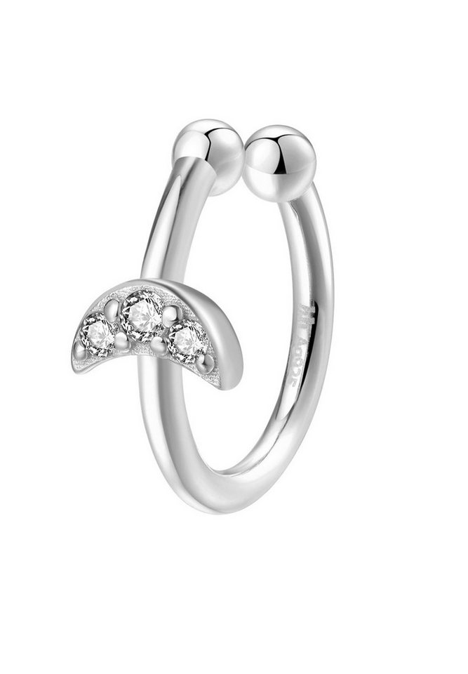 Hey Happiness Ohrklemme Mond, Stern Ear Cuff, mit Zirkonia, Ohrring ohne Loch, Ohr-Cuff mit Stern / Mond aus 925 Silber von Hey Happiness