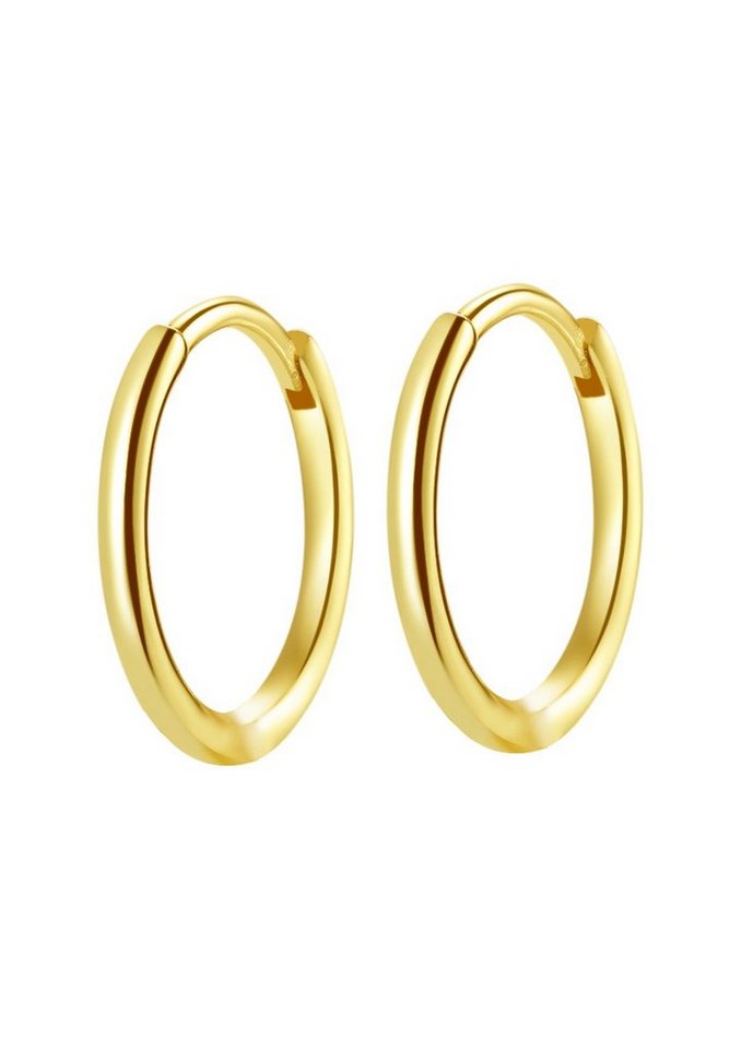 Hey Happiness Paar Creolen Basic Silber 925 Damen, stapelbar, Silber Ohrringe rund klein, 18K Roségold Vergoldet von Hey Happiness