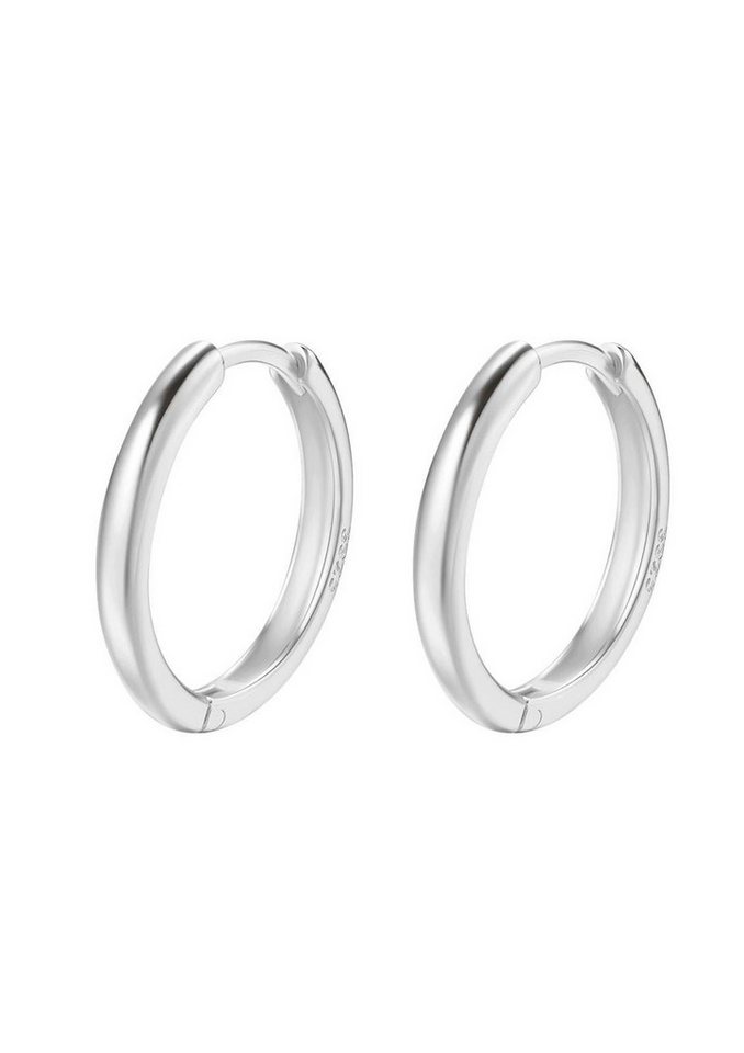 Hey Happiness Paar Creolen Silber Mittelgroß, 18K Vergoldet, Basic Männer Ohrringe Silber 925 stapelbar, Geschenk Idee von Hey Happiness