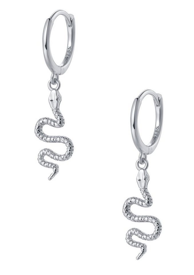 Hey Happiness Paar Creolen Silber Schlange hängend, Ohrhänger 18K vergoldet, Damen Ohrringe 925 Silber rund klein, Geschenkidee Hey Happiness Paar Creolen Silber Schlange hängend, Ohrhänger 18K vergoldet, Damen Ohrringe 925 Silber rund klein, Geschenkidee von Hey Happiness