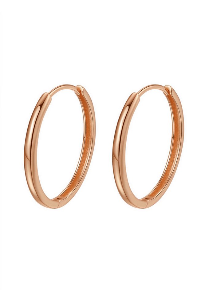 Hey Happiness Paar Creolen Silber klassisch, Ohrringe Silber 925 Vergoldet Roségold 18K, Basic Creolen Damen Chunky rund, Ø23 mm, stapelbar Hey Happiness Paar Creolen Silber klassisch, Ohrringe Silber 925 Vergoldet Roségold 18K, Basic Creolen Damen Chunky rund, Ø23 mm, stapelbar von Hey Happiness