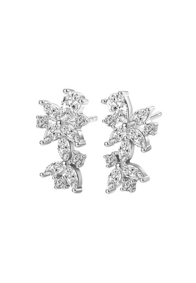 Hey Happiness Paar Ohrstecker Blüte Funken (2-tlg), Blumen Ohrringe Damen 925 Sterling Silber, mit Zirkonia von Hey Happiness