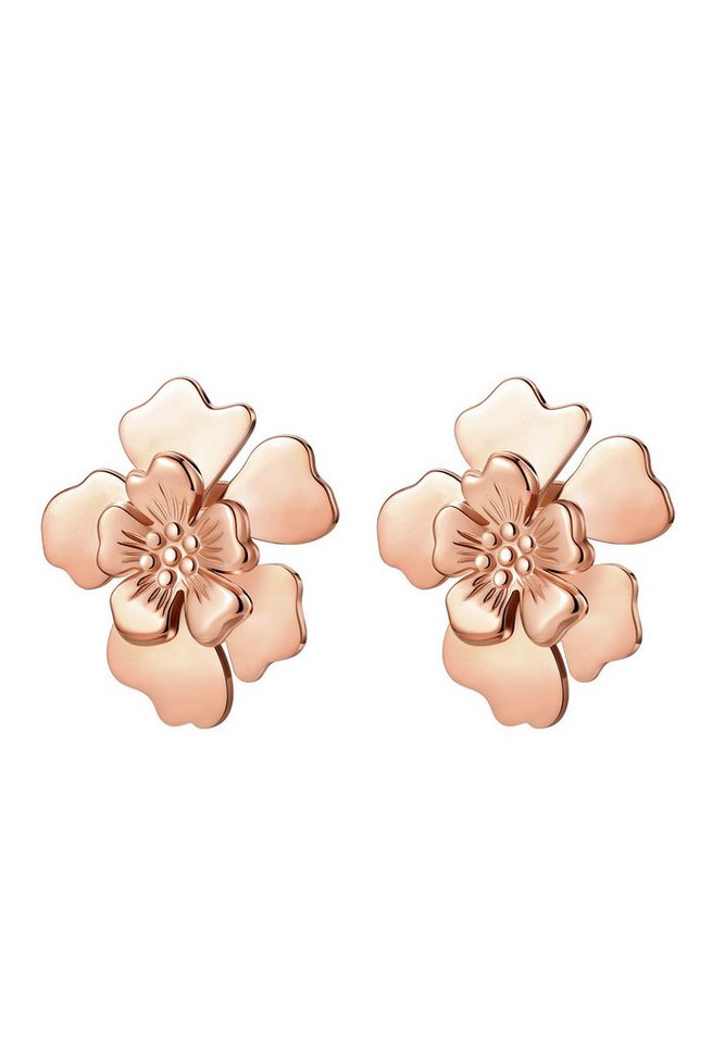 Hey Happiness Paar Ohrstecker Blüten Statement, Große Blume Ohrringe Edelstahl für Damen, vergoldet von Hey Happiness