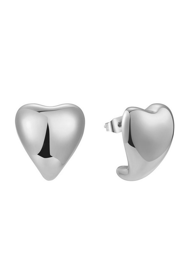 Hey Happiness Paar Ohrstecker Statement Herz, 18K Vergoldet Roségold, Herzförmige Große Ohrringe Damen, wasserfest von Hey Happiness