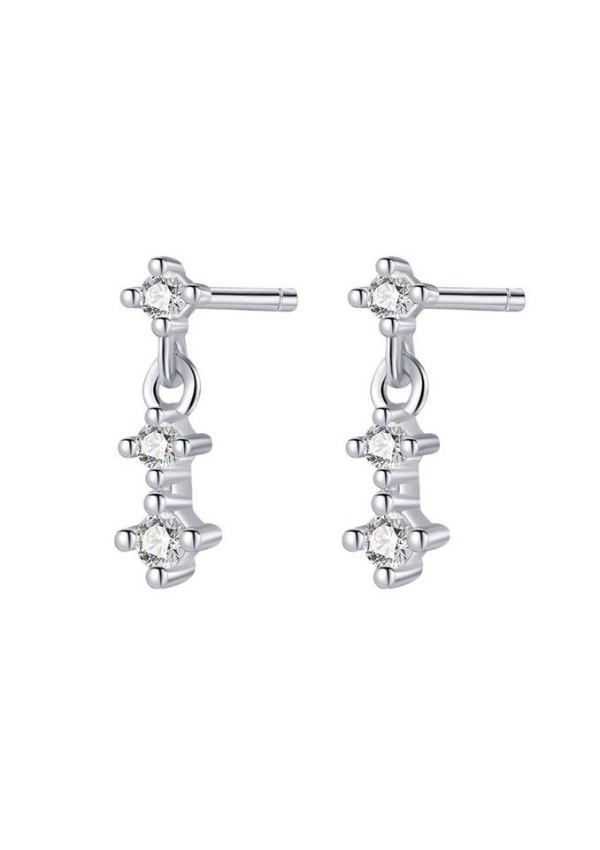 Hey Happiness Paar Ohrstecker Tropfen Zirkonia, Hängende 925 Silber Ohrringe Damen Kristalle, vergoldet von Hey Happiness
