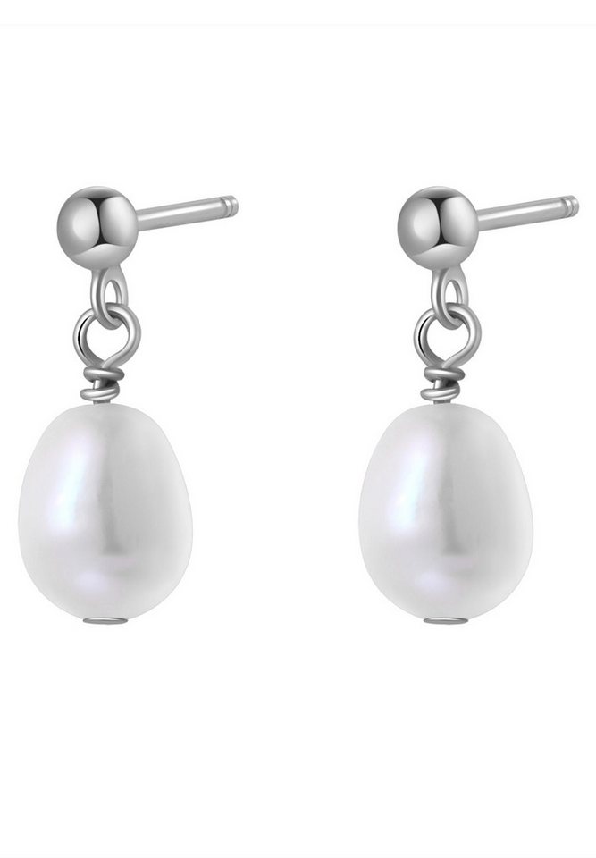 Hey Happiness Perlenohrringe Damen Tropfen, Ohrstecker mit hängender Perle, 925 Silber Ohrringe Süßwasserperle Anhänger, Roségold Gold vergoldet von Hey Happiness