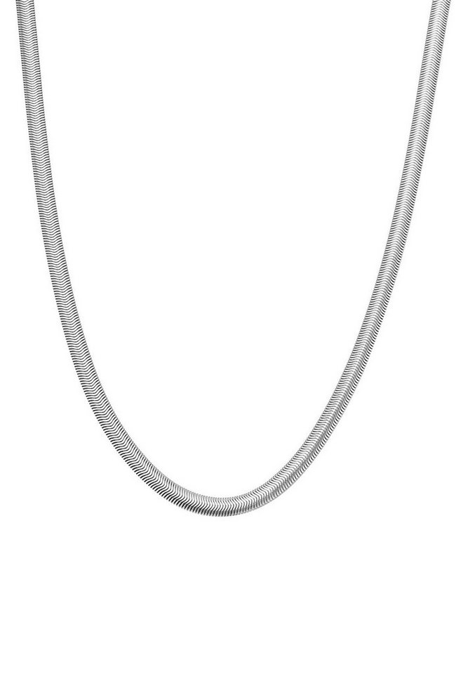 Hey Happiness Schlangenkette Massiv & Flach, wasserfest, Herren Kette Edelstahl, vergoldet von Hey Happiness