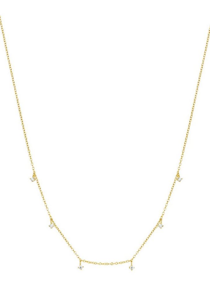 Hey Happiness Silberkette Kristall Anhänger, 18K Roségold vergoldet, Silber 925 Damen Halskette, Klare/ Grüne Zirkonia Hey Happiness Silberkette Kristall Anhänger, 18K Roségold vergoldet, Silber 925 Damen Halskette, Klare/ Grüne Zirkonia von Hey Happiness